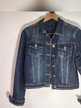 Women's Studded Denim Jacket – Size Medium – Excellent Condition